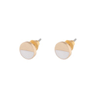 White Enamel Half Disc Earrings - link has visual effect only
