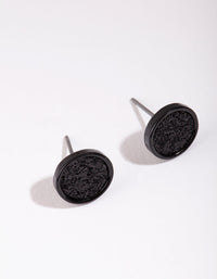 Mini Round Glitter Studs In Black - link has visual effect only