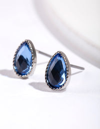Blue Teardrop Stud Earrings - link has visual effect only