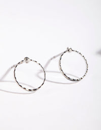 Rhodium Open Circle Stud Earrings - link has visual effect only