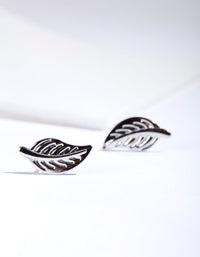 Silver Mini Leaf Stud Earrings - link has visual effect only