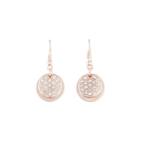 Rose Gold Disc Diamante Hook Earrings - link has visual effect only