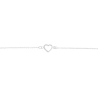 Sterling Silver Cut Out Fine Heart Bracelet - link has visual effect only