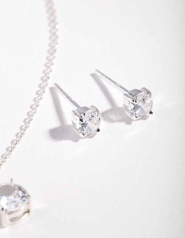 Rose Gold Teardrop Diamante Necklace & Earrings Set - Lovisa