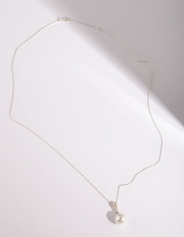 Mesh & Large Pearl Twist Necklace | ERICA ZAP DESIGNS