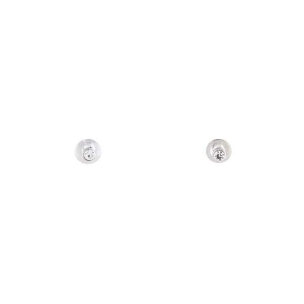 Rhodium Tiny Diamante Stud Earrings