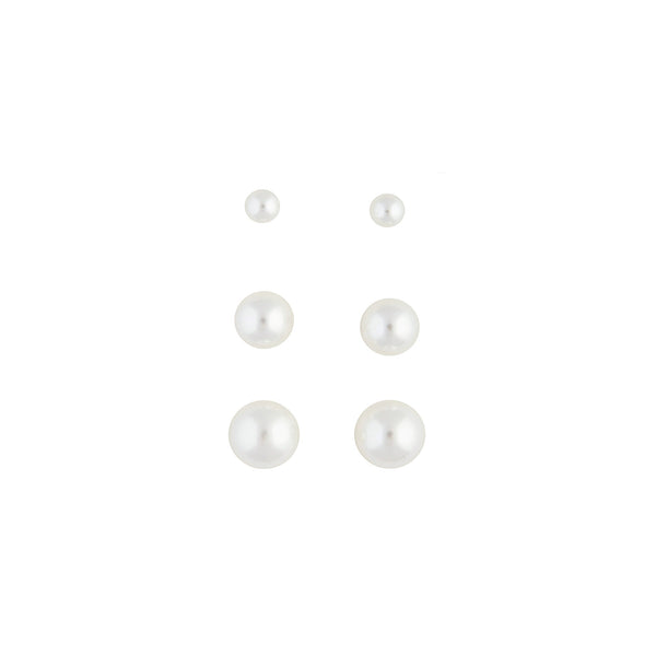 Silver Polished Ball Stud Earring Pack