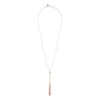 Rose Gold Lariat Knot & Tassel Necklace - link has visual effect only