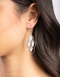 Silver Glitter Layered Earrings - link has visual effect only