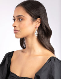 Silver Glitter Layered Earrings - link has visual effect only