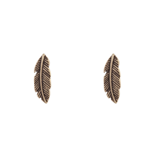 Antique Gold Leaf Etch Earrings