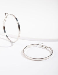 Silver 4cm Hoop Earrings - link has visual effect only