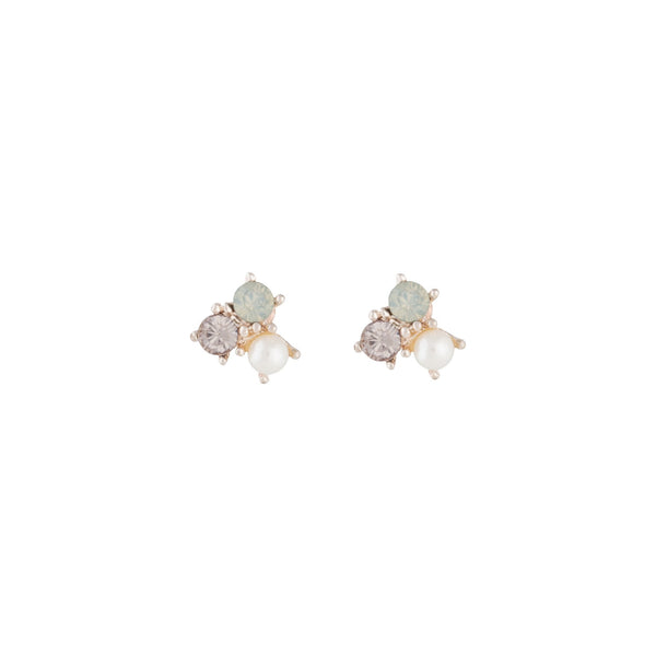 Rose Gold Pearl Tiny Cluster Earrings