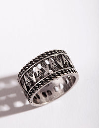 Antique Silver Boho Band Ring - link has visual effect only