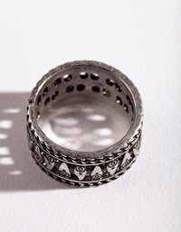 Antique Silver Boho Band Ring - link has visual effect only