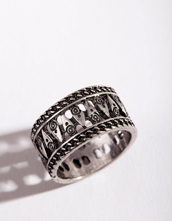 Antique Silver Boho Band Ring