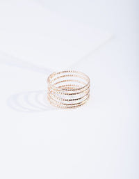 Gold Diamond Cut Spiral Ring - link has visual effect only