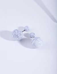 White Cracked Ball Earrings - link has visual effect only