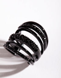 Coated Metal Six Band Diamante Ring - link has visual effect only