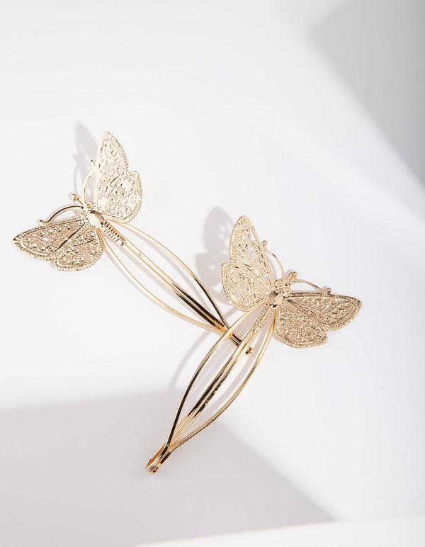 Gold Filigree Butterfly Clip Pack