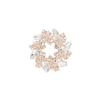 Rose Gold Diamante Leaf Round Brooch - link has visual effect only