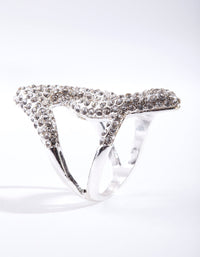 Silver Diamante Abstract Ring - link has visual effect only