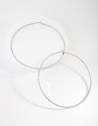 Rhodium Fine Crystal 8cm Hoop Earrings - link has visual effect only