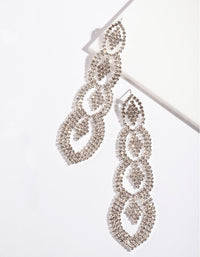 Silver Cut-Out Diamante Drop Earrings - link has visual effect only