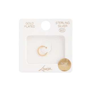 Gold Plated Sterling Silver Diamond Cut Nose Ring - Lovisa