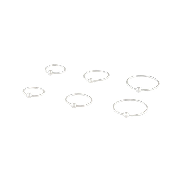 Sterling Silver Ball Gradual Size Nose Ring Pack