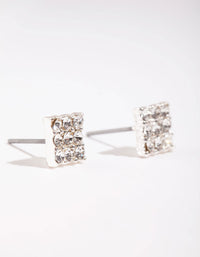Silver Pave Diamante Square Stud Earrings - link has visual effect only