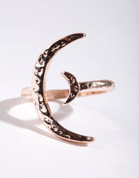 Rose Gold Crescent Moon Open Ring - link has visual effect only