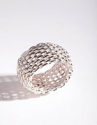 Silver Thick Mesh Ring - link has visual effect only