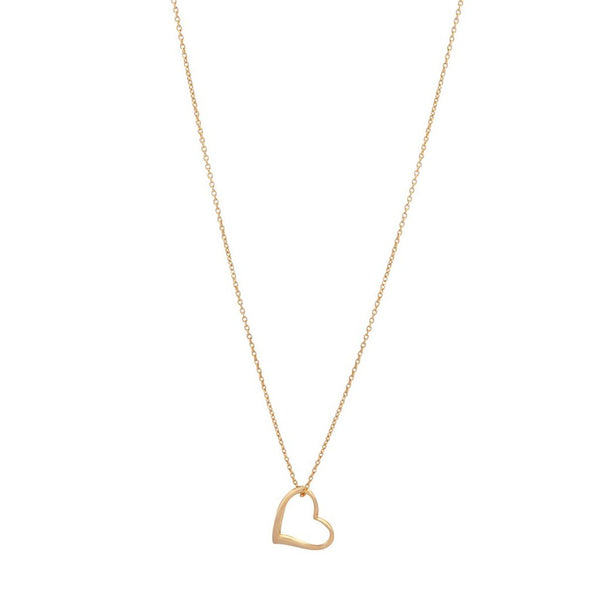 Gold Plated Sterling Silver Heart Charm Necklace