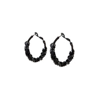 Black Chainmail Hoop Earrings - link has visual effect only