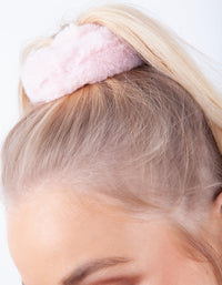 Faux Fur Grey Pink Scrunchie Set - link has visual effect only