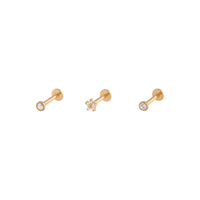 Gold Flower Stud Flat Back Earring Pack - link has visual effect only