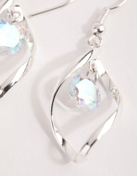 Silver Crystal Twist Drop Earrings - link has visual effect only
