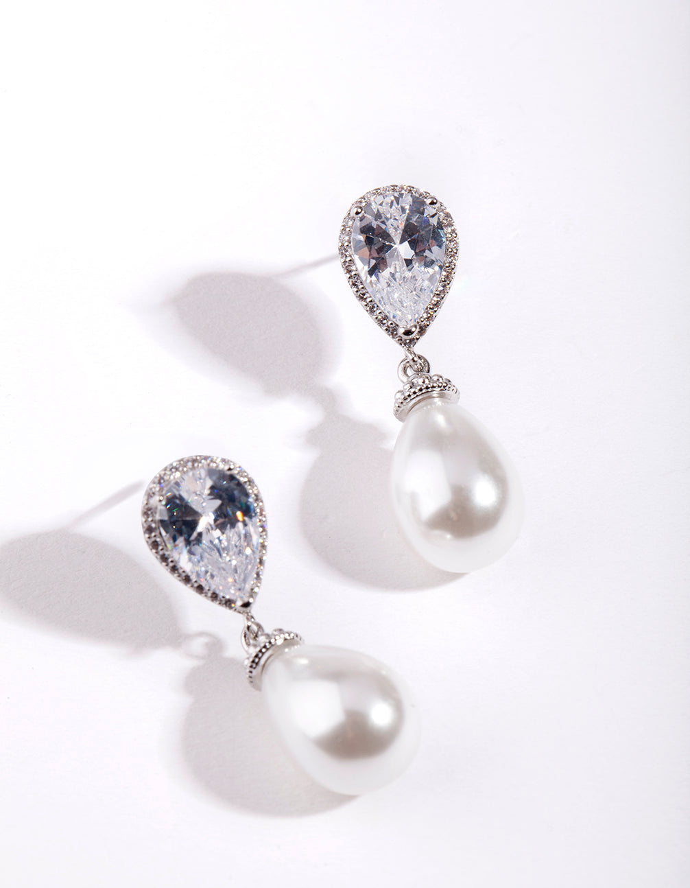 Lovisa Rhodium Diamond Simulant Teardrop Earrings - ShopStyle