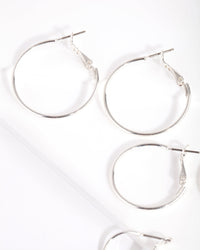 Silver Multi Size Hoop Earring Pack - link has visual effect only