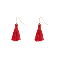 Gold Red Mini Tassel Earrings - link has visual effect only