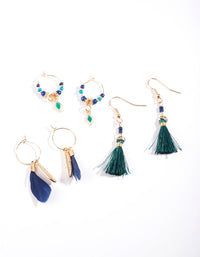 Gold Mini Feather Earring Pack - link has visual effect only