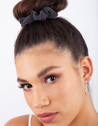 Black Blue Glitter Satin Scrunchie Pack - link has visual effect only