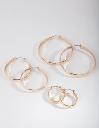 Gold Size Hoop Earring Pack - link has visual effect only