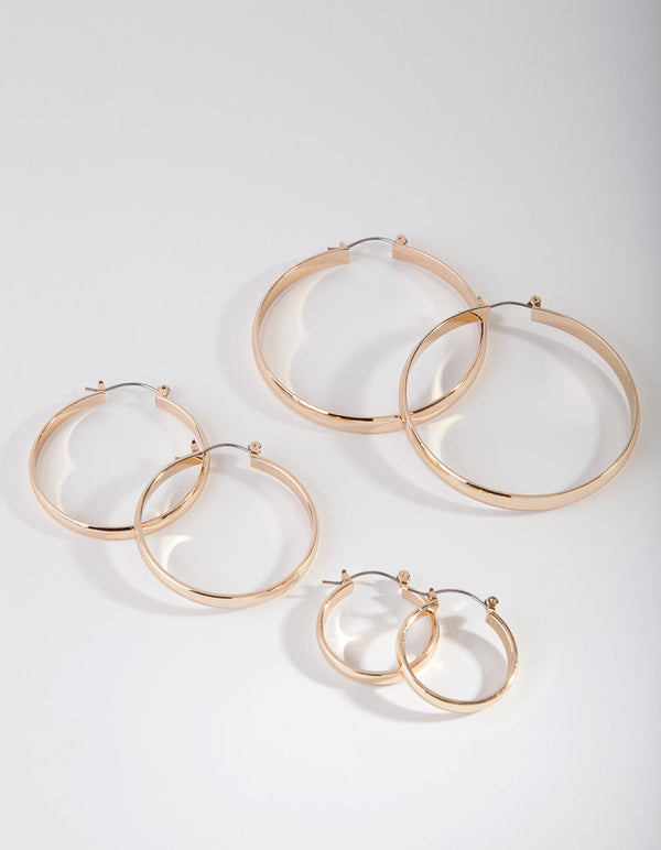Gold Size Hoop Earring Pack