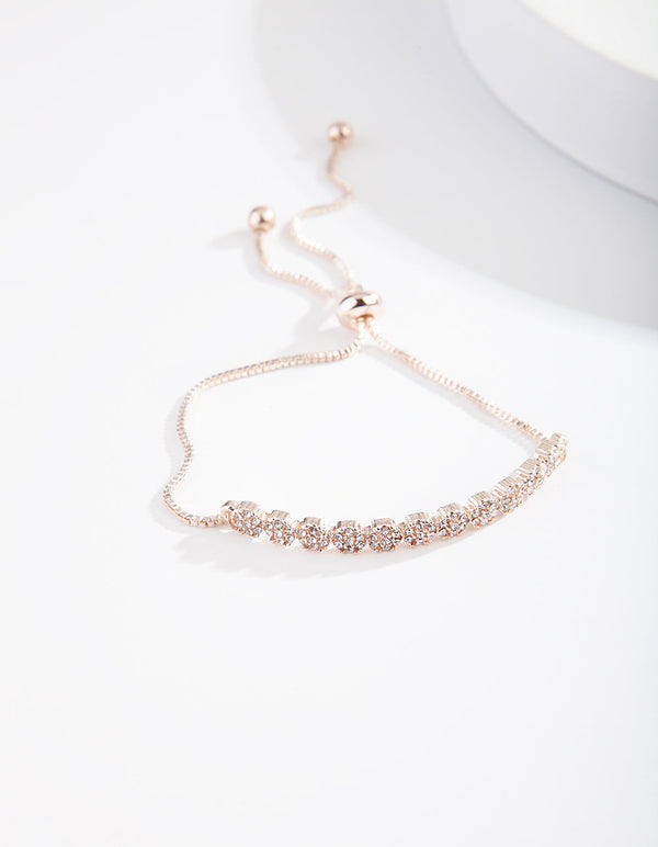Rose Gold Crystal Toggle Bracelet