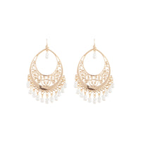 Gold Filigree Teardrop Pearl Chandbali Earrings - link has visual effect only