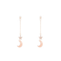 Rose Gold Star Pink Acrylic Moon Earrings - link has visual effect only