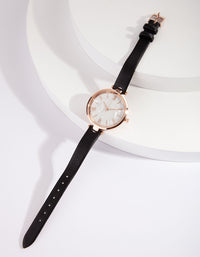 Black Rose Gold Marble Face Watch - link has visual effect only
