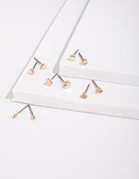 Gold Micro Stud Earring 5-Pack - link has visual effect only